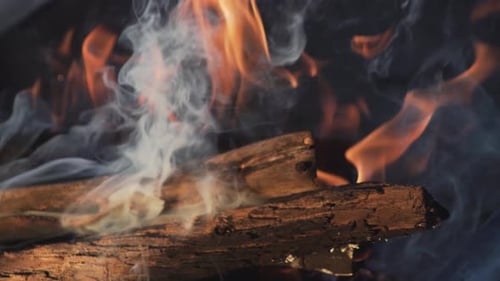feu de camp et chauffage au bois