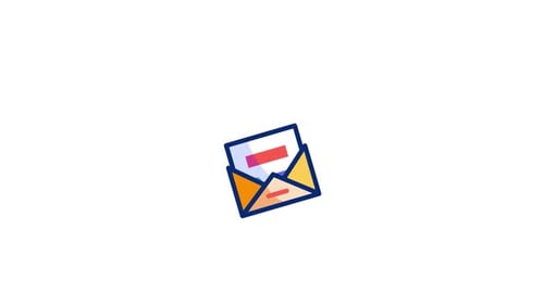 Animated Email Icon with Opening Envelope and Letter