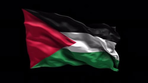 Waving Palestinian Flag with Realistic Fabric Motion