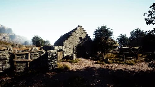 An Old Abandoned Farm Cottage on Bodmin Moor in Cornwall Vintage Effect