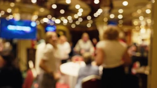Blurred Crowd at a Corporate Indoor Event