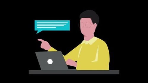 Man Using Laptop Animation