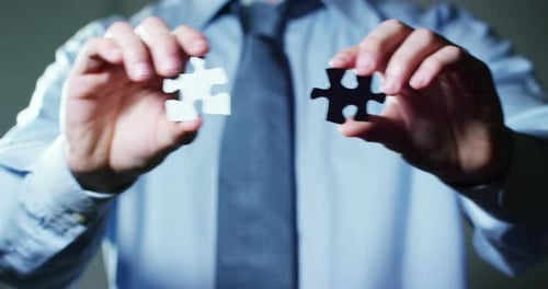 Puzzle Pieces Connected for Technology Teamwork