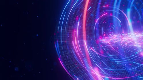 Inside of Big Data Light Speed Warped Flow Abstract Digital Data Stream of Quantum Computing