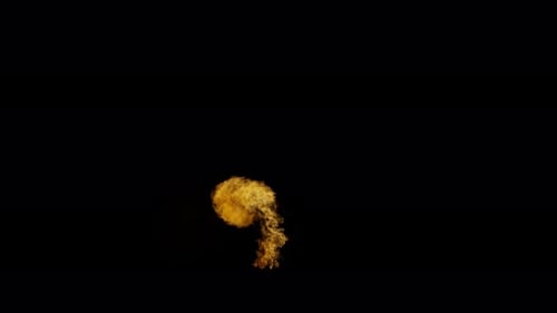 Collection Ignite : Une longue éjection de boule de feu en bas au centre, mourant progressivement sur un fond sombre