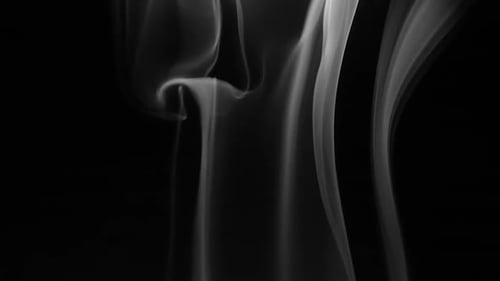 Swirling White Smoke Against Black Background