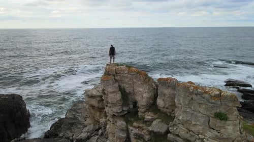 man watching sea