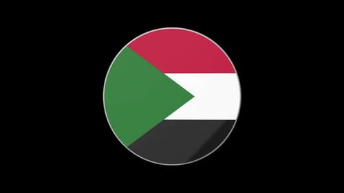 Animated 3D Spinning Sudan Flag Icon
