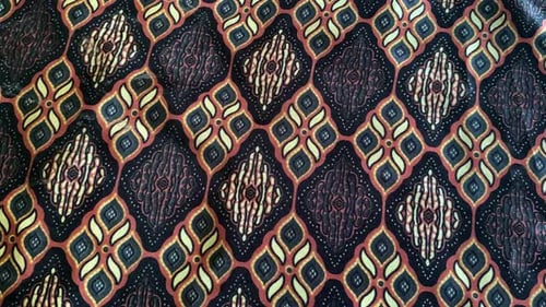 Black and yellow batik pattern close up camera pan