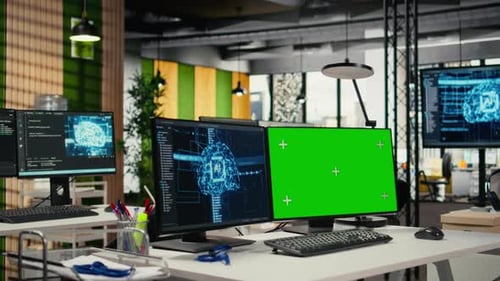Chroma Key PC in Silicon Valley Company Office Used to Automate Repetitive Tasks