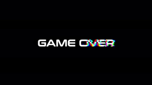 Game over with glitch effect animation