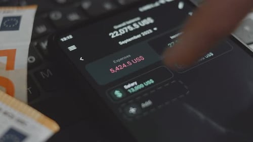 Mobile Finance App Shows Budget on a Phone