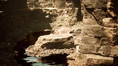 Colorado River with Gorgeous Sandstone Walls and Canyons