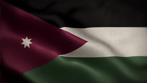 Realistic Jordan Flag Waving Seamless Loop