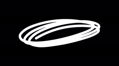 Hand Drawn White Oval Line Animation Reveal