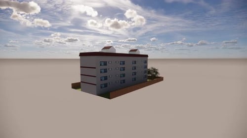 Le bâtiment flotte dans l'air