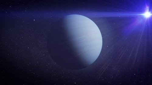 Uranus illuminated by cosmic light.