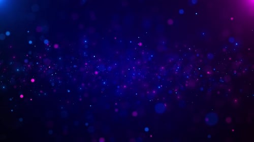 Abstract glowing digital cyber wave made of particles and dots moving on blue energy background