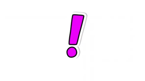 Animated Pink Exclamation Mark Pop-In