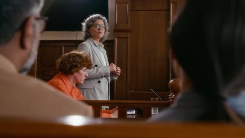 Abogada se dirige al tribunal en su discurso