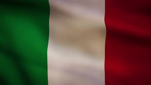 Seamless Loop Waving Italian Flag Animation