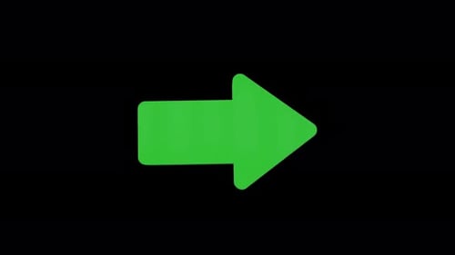 Green 3D Arrow Direction Icon Animation On Black