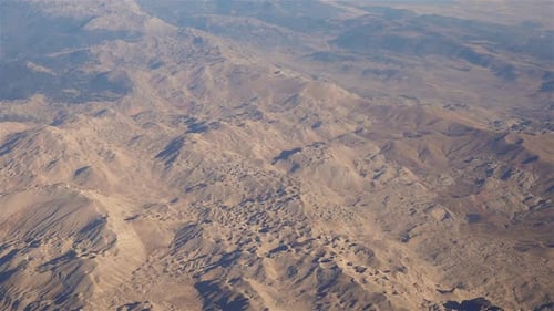 Top aerial view of the desert mountains