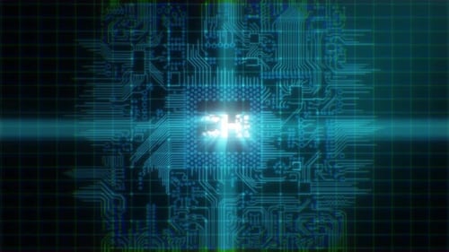 Ai Chips On Abstract Line Digital Technology Background