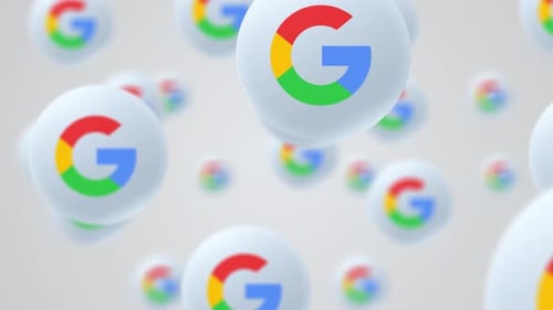 Floating Google Logo Spheres Background Animation