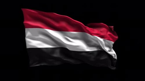 Yemen Flag Waving: Realistic 3D Animation with Alpha Channel