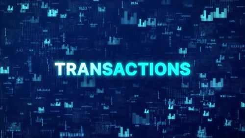 Futuristic Digital Data Transaction Background Animation