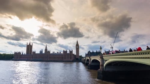 Timelapse do Big Ben. Inglaterra, Reino Unido. E a ponte de Westminster