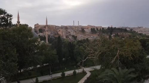 Aerial Drone Historical City Urfa