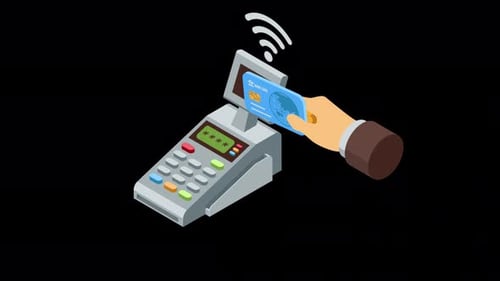 Hand Holding Bank Card For Payment On Alpha Channel 4K