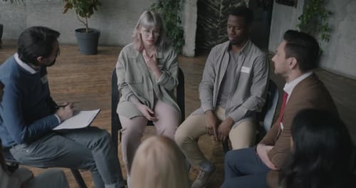 Diverse People at a Group Therapy Session