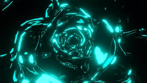 Abstract glowing wormhole tunnel.