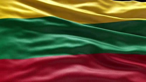 4k render Lithuania Flag video waving in wind Lithuania Flag Wave Loop waving in
