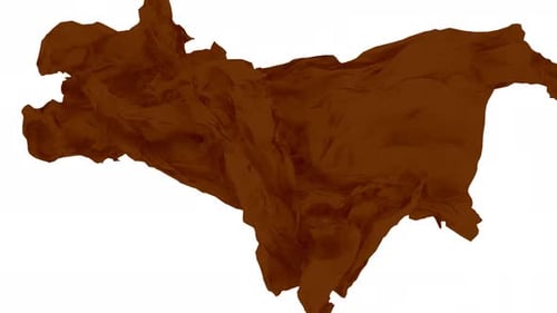 Brown Color Cloth Waving Motion Animated White Background