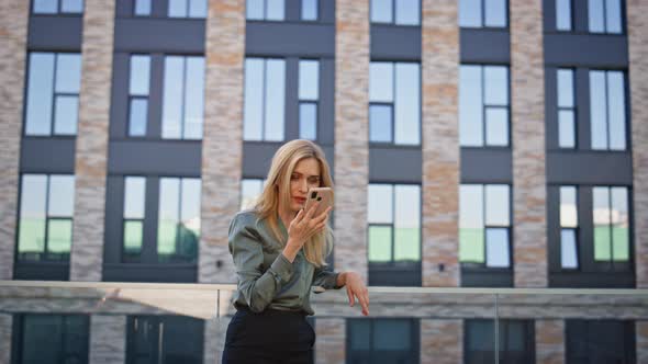 Mad Manager Calling Smartphone at District Closeup Angry Businesswoman ...