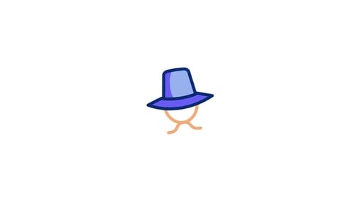 Animated Hat Icon in Flat Design Style