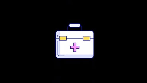 Animated Flat Design First Aid Kit Reveal