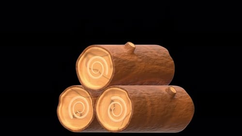 Woodpile 3D-Animation, Alphakanal, transparenter Hintergrund