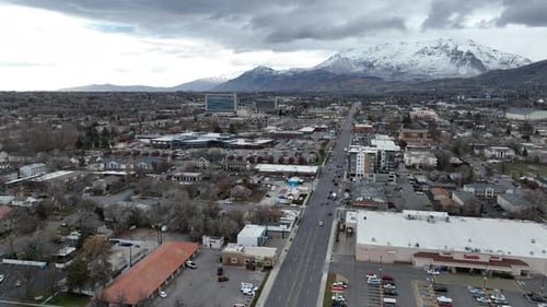 Provo Utah aerial downtown centre