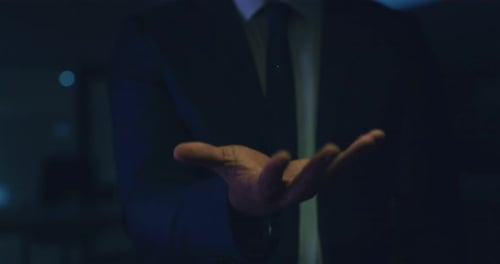 Abstract Technology Graphic Displayed in Hand