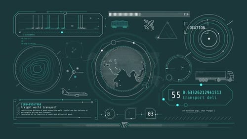 Animation of Freight Transportation Infographics on Alpha Channel
