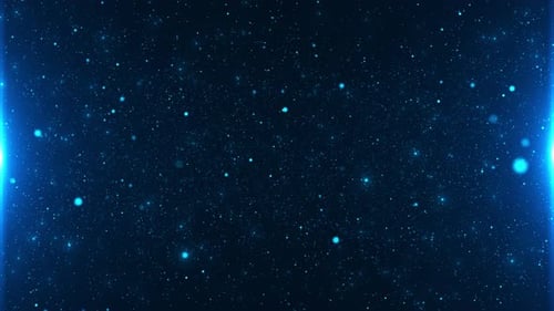 Abstract Blue Particles Glowing Space Background Loop