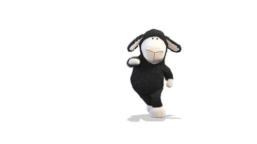 Animated 3D Black Sheep Character Dancing Loop