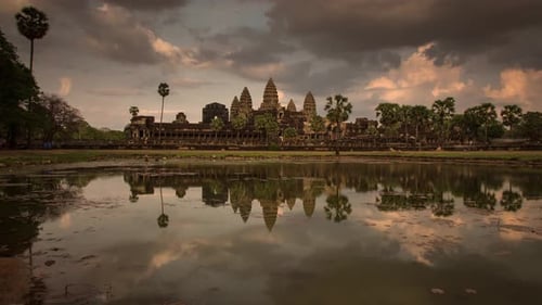 Angkor Wat reflection timelapse Angkor Wat reflection timelapse