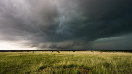 Cloud Textures And Colours In A Beautiful Storm Over Fields