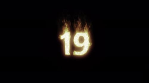 Fiery Glowing Number Animation